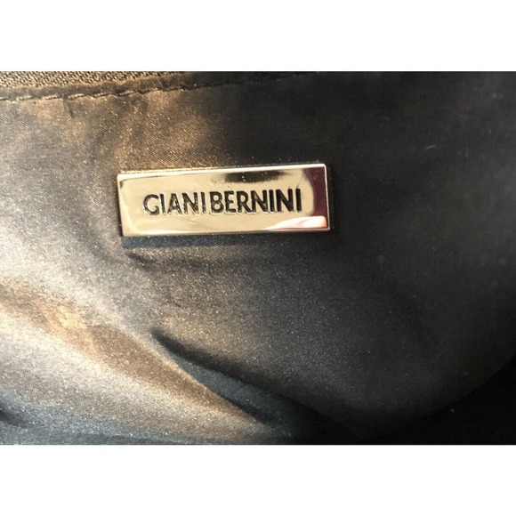 Giani Bernini Brown Croc Embossed Black Faux Leather Satchel Handbag Purse - Picture 8 of 8